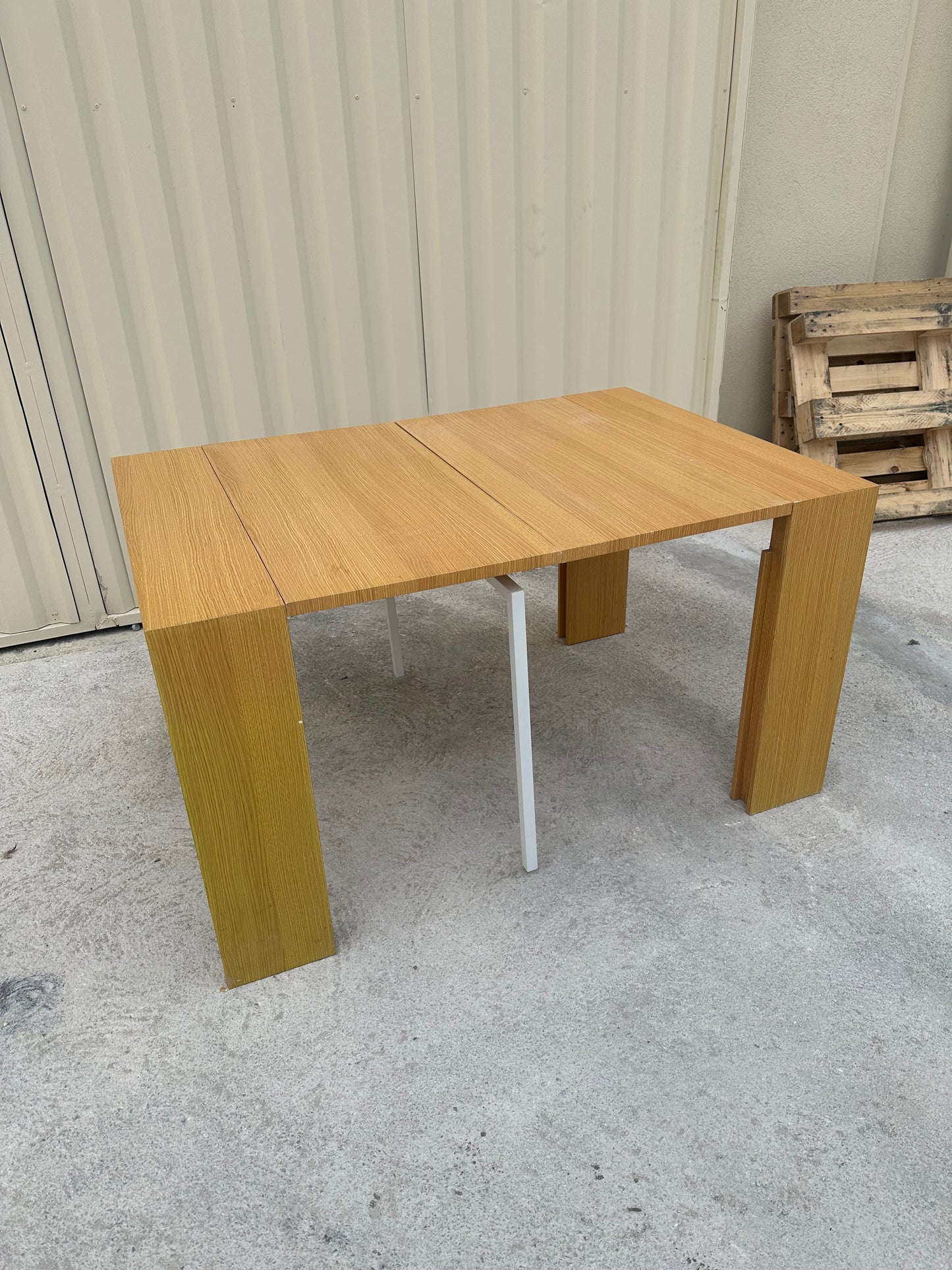 Console Extensible Effet Bois Brillant – De Table Compacte à 8 Places avec 3 Rallonges