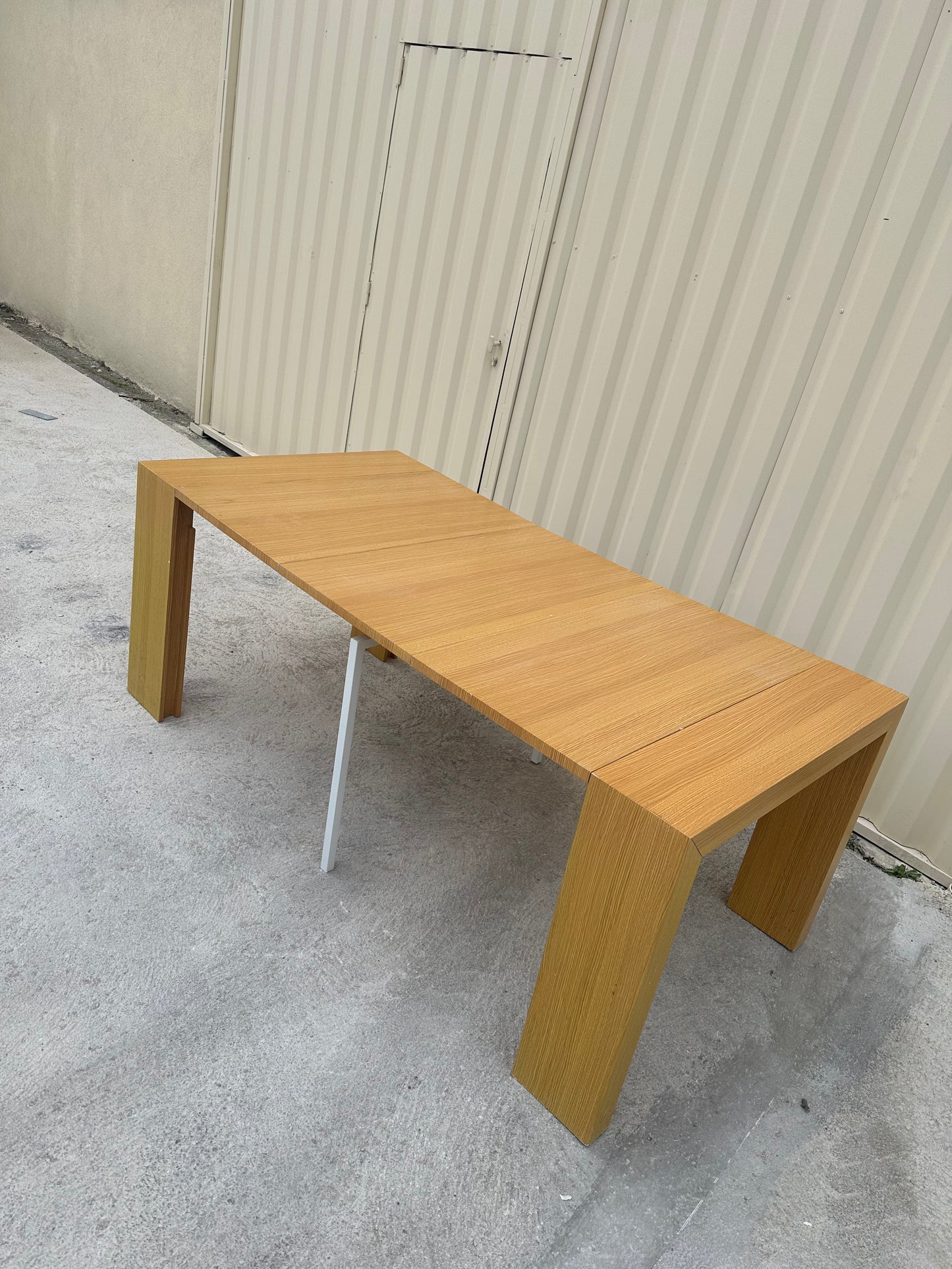 Console Extensible Effet Bois Brillant – De Table Compacte à 8 Places avec 3 Rallonges