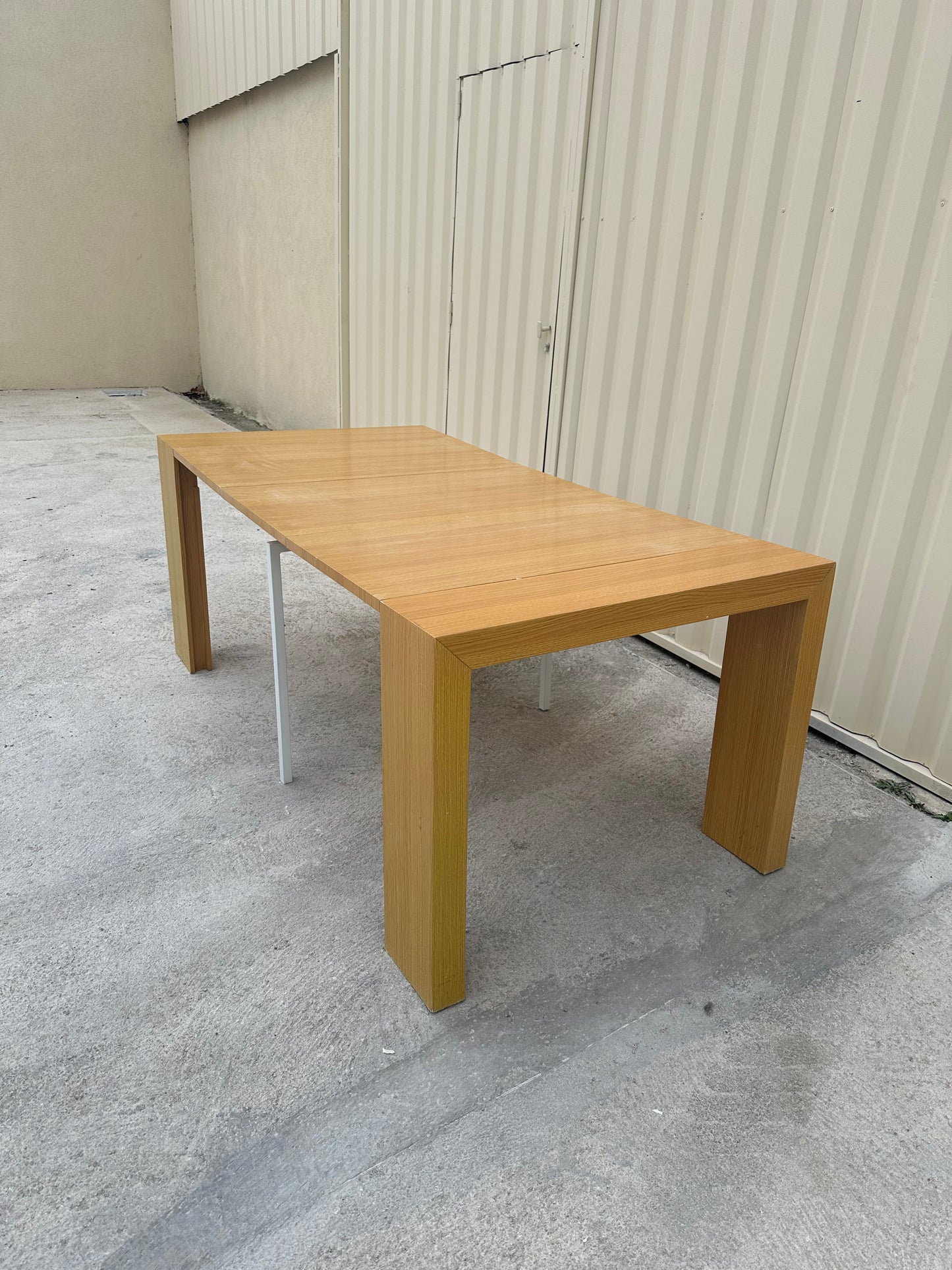 Console Extensible Effet Bois Brillant – De Table Compacte à 8 Places avec 3 Rallonges